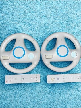 🎮 Nintendo Wii Steering Wheels + Wii Remote Controllers Bundle